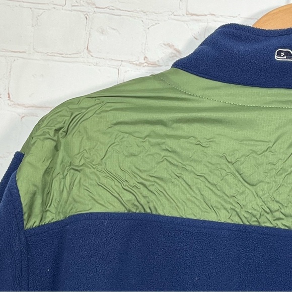 Vineyard Vines Fleece Quarter Zip Pullover Jacket Mens Large Blue Green - Picture 11 of 13